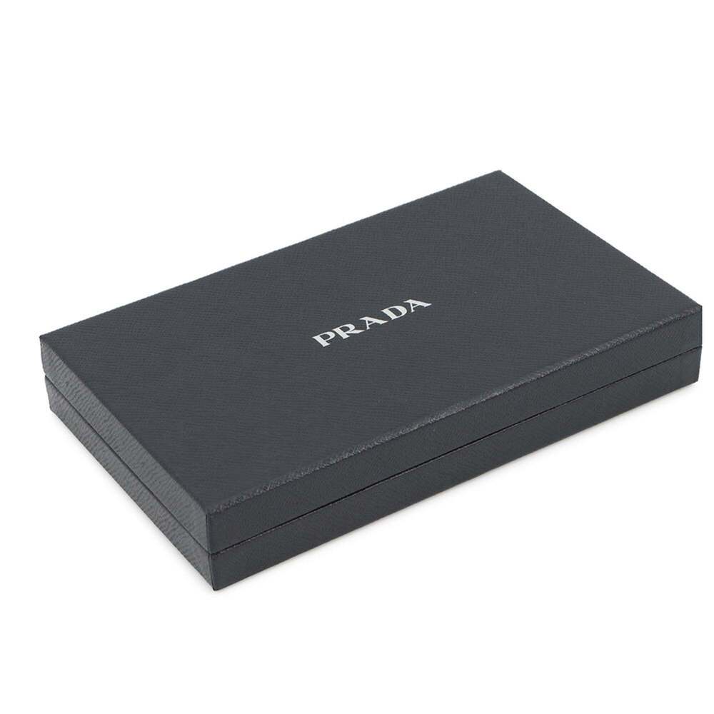 Prada Triangle Shoulder Wallet with Strap, Leather, 1MT027, Black - Picture 14 of 14